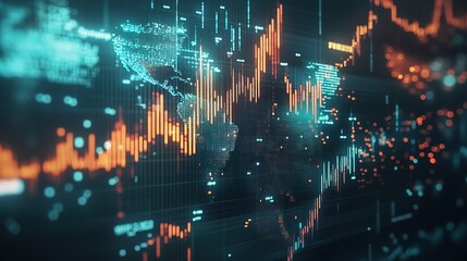 Fototapeta premium Data Visualization and Global Statistics Illustration