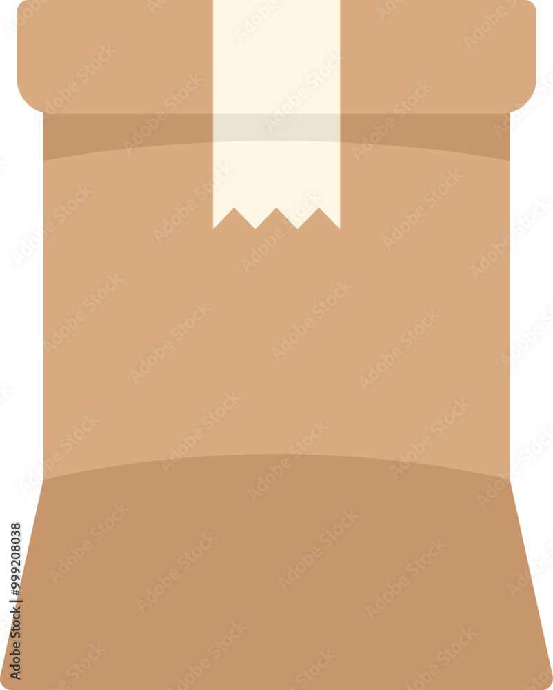 Poster simple and minimal representation of a cardboard box standing up, suitable for shipping and delivery