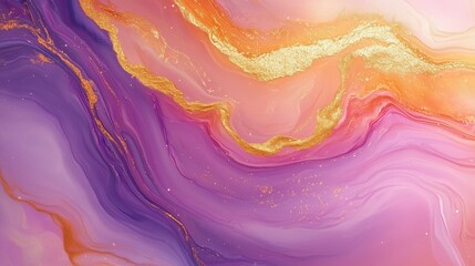 An elegant blend of peach, gold, and lavender tones creating a calming atmosphere against a dark background