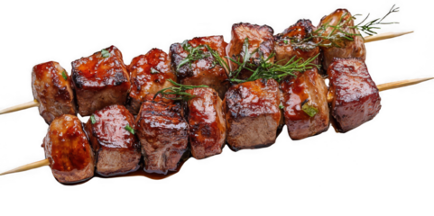 Buffalo Skewer Feast Perfect for a Summer Barbecue On Transparent Background