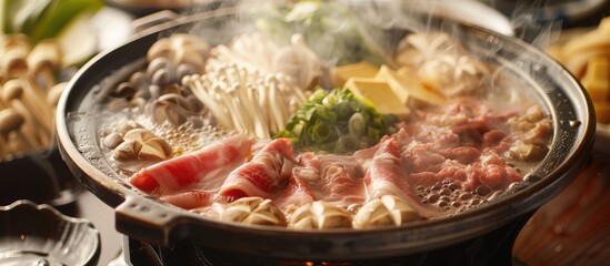 A Sukiyaki At Japanese Restaurant