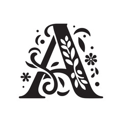 Floral-Inspired Letter A Logo Template: Creative and Minimalist Icon Design Featuring a Distinctive Silhouette, Ideal for Stylish Branding, Artisanal Ventures, and Nature-Focused Businesses