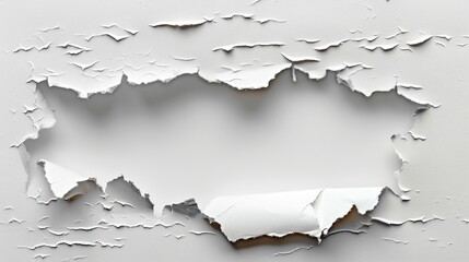 Torn White Surface with a Hole