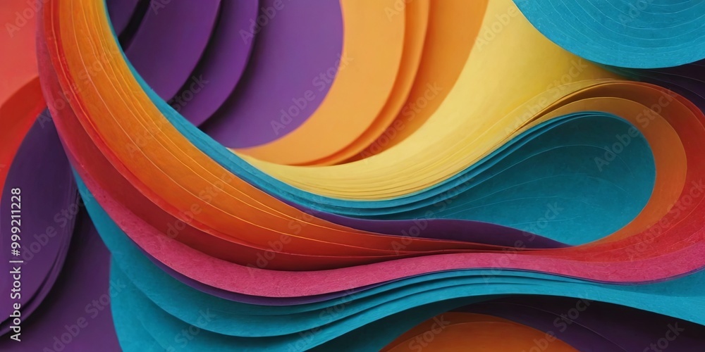 Poster a colorful piece of paper with a rainbow pattern