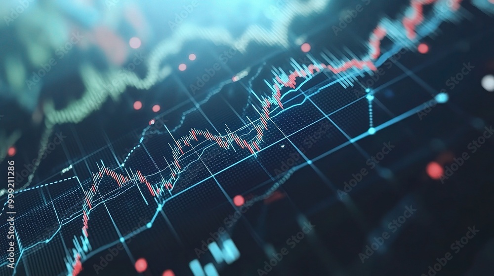 Poster abstract financial data visualization background