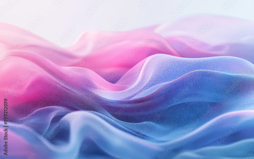 Poster abstract wavy background with pink and blue gradient and soft texture.