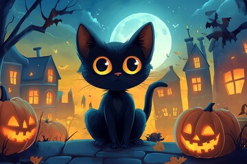 funny cat celebrating halloween holiday in costume