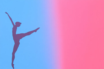 Fototapeta premium A woman is dancing in the air with her legs spread apart