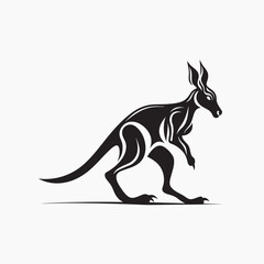 Fototapeta premium rawpixeloffice5_kangaroo_tattoo_flat_illustration_style_logo_ve_798b6c6f-ac6a-484f-b029-aac18acaa5b7-p