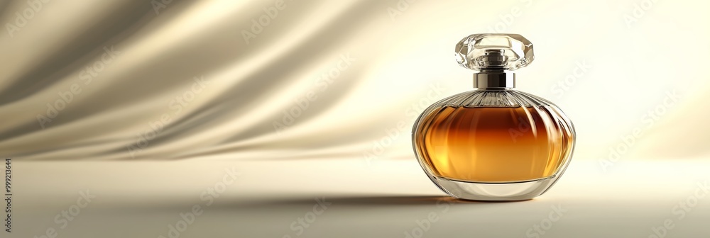 Poster a beautiful 3d rendering of a high-end aftershave bottle, showcasing its elegant design and glossy f