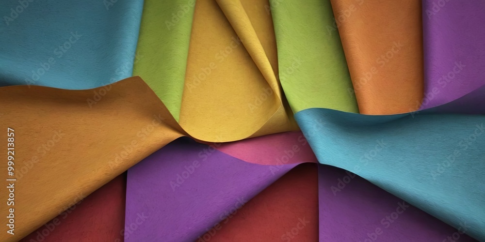 Poster a colorful piece of fabric with a rainbow pattern