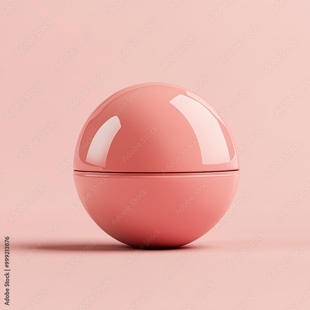 Poster a beautiful 3d rendering of a luxurious lip balm container, showcasing its elegant design and rich c