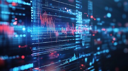 Fototapeta premium Abstract Data Visualization in Blue and Red Tones