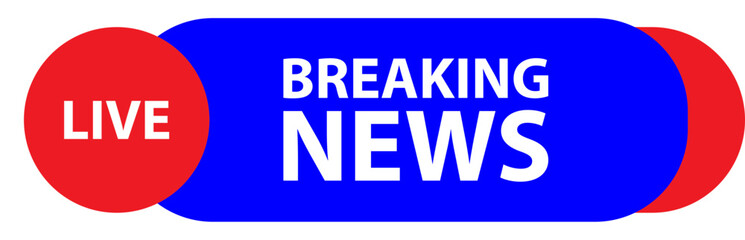 Fototapeta premium Breaking news header vector illustration. Breaking news label. Breaking news element