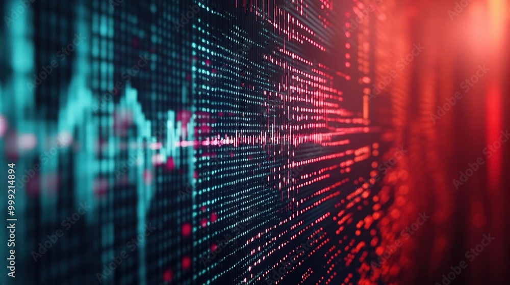 Poster vibrant data stream visualization background
