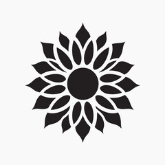 Naklejka premium rawpixeloffice6_a_black_silhouette_sunflower_icon_logo_icon_on__4b877b1f-20ab-4e3e-b2d5-4e4ee419bc97