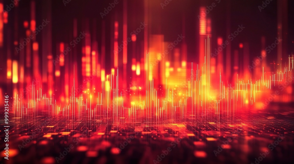 Sticker Vibrant Abstract Digital Signal Visualization