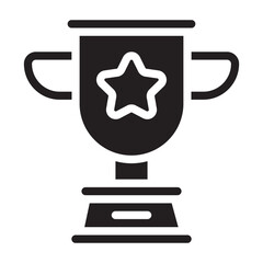 Trophy icon isolated on white background. Trophy symbol, logo illustration