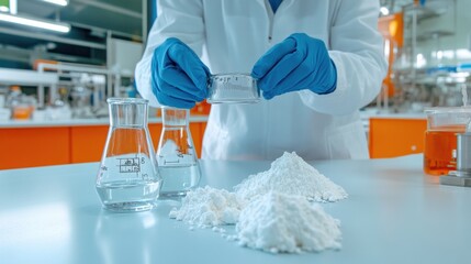 Laboratory Experiment with Chemicals and Powders