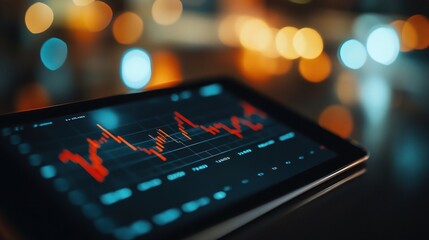 Obraz premium Digital Financial Market Analysis with Graphs