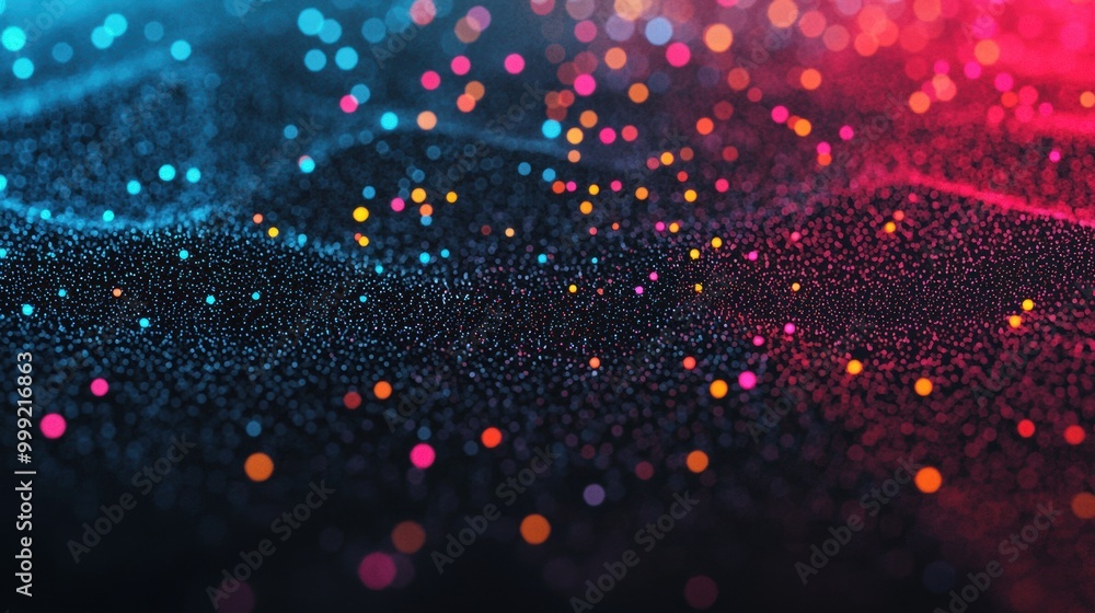Poster Abstract Colorful Bokeh Pattern on Dark Background