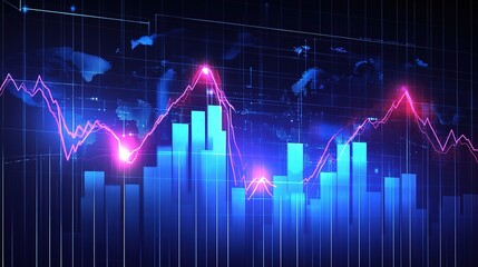 Fototapeta premium Dynamic Financial Growth Graph with Data Visualization