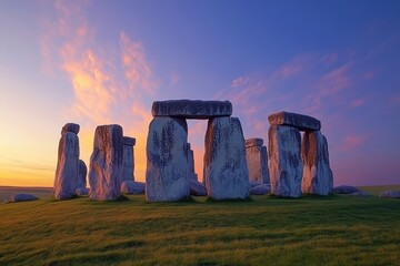 Stonehenge monument at sunset