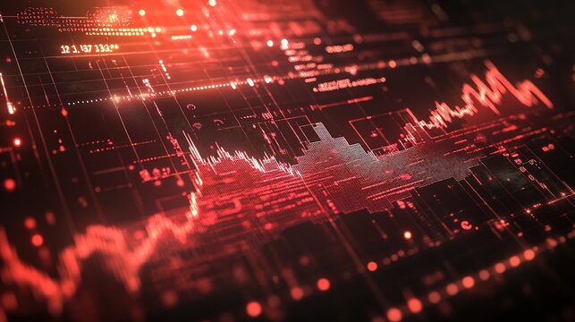 Abstract Red Data Visualization Background