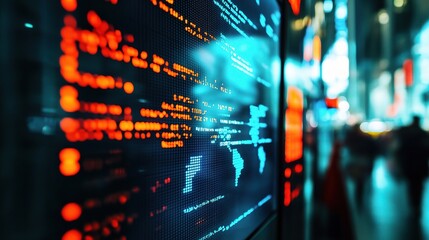 Obraz premium Digital Data Display in Urban Environment