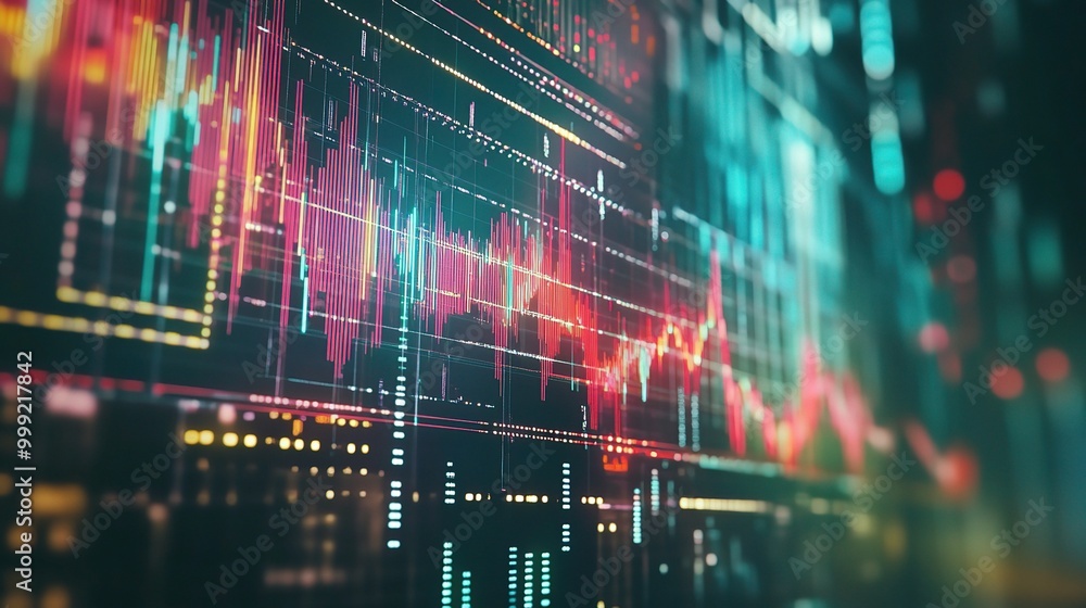 Poster abstract data visualization in technology environment