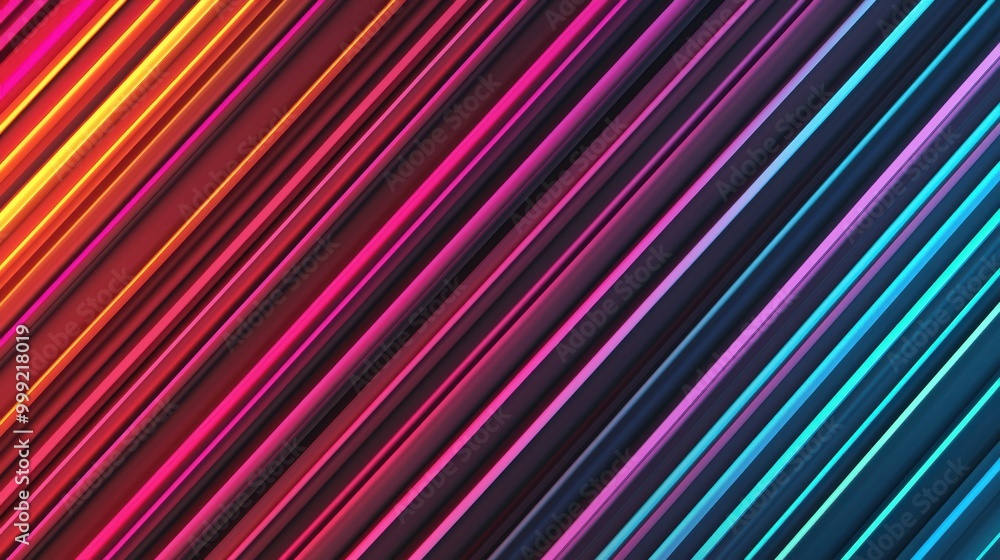 Poster colorful abstract lines in dynamic motion design