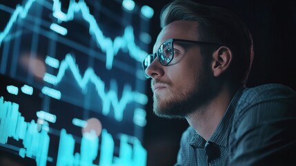 Focused Professional Analyzing Data Trends