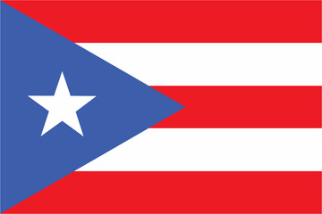 Puerto Rico official flag vector with standard size and proportion. National flag emblem with accurate size and colors.