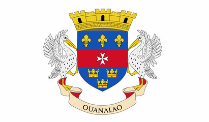 Saint Barthelemy official flag vector with standard size and proportion. National flag emblem with accurate size and colors.