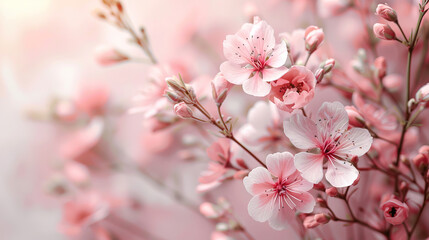 Obraz premium Pink flowers frame for mothers day celebration concept