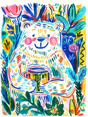 Obraz premium Cute illustration bear 