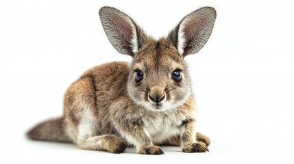 Obraz premium A playful kangaroo on a white background