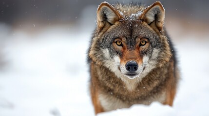 Fototapeta premium A fierce wolf on a white background