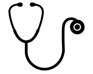 stethoscope vector silhouette back doctor instrument 