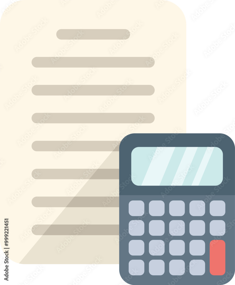 Poster calculator is calculating a document with numbers, perfect for topics related to finance