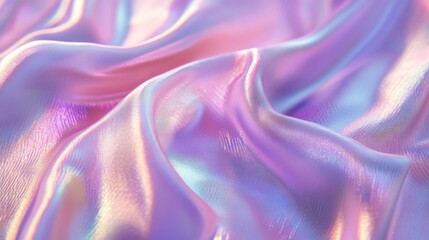 Obraz premium A close-up of an iridescent holographic fabric