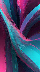 A dreamscape of fluid, holographic structures stretches into the distance, glowing with iridescent hues of cyan, magenta, and silver