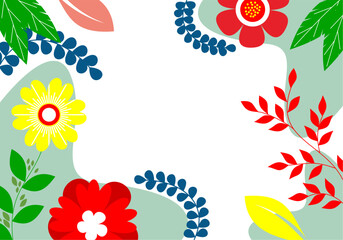 Floral spring vector banner, template. Decorative elements. Romantic flowers in soft colors. Spring colorful floral elements. Romantic flowers and leaves.