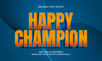 happy champion editable text effects with a kids and game theme