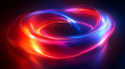Abstract Neon Lights in a Circular Pattern -  Vibrant Colors in Motion