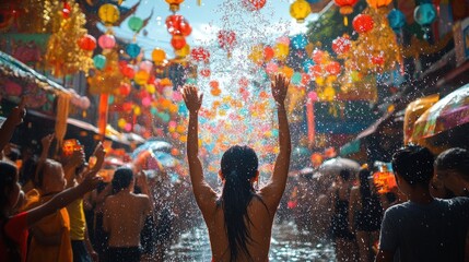 Obraz premium Joyful Celebration: A Splash of Happiness