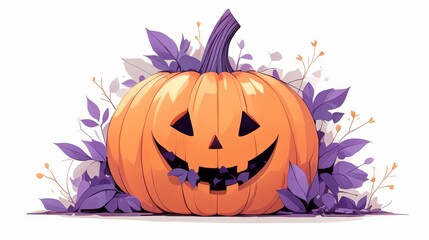 a cute pumpkin on a white background 