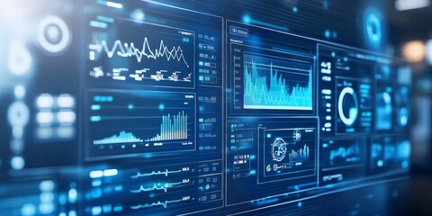 Obraz premium a digital health record interface displaying patient statistics and trends through data analytics.