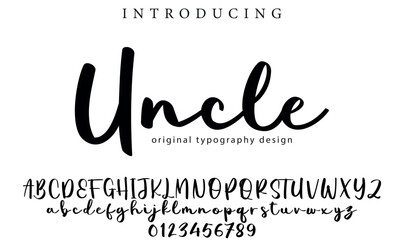 Uncle Font Stylish brush painted an uppercase vector letters, alphabet, typeface