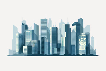 Fototapeta premium Modern urban skyline illustration